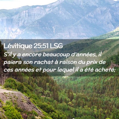 Picture 02 - Lévitique 25:51 LSG - S'il y a encore beaucoup d'années, il paiera son - Bible Verse Picture