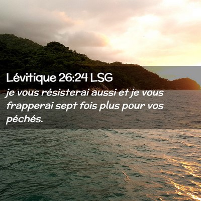 Picture 02 - Lévitique 26:24 LSG - je vous résisterai aussi et je vous frapperai - Bible Verse Picture