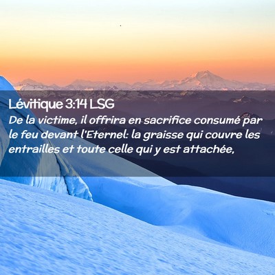 Picture 02 - Lévitique 3:14 LSG - De la victime, il offrira en sacrifice consumé - Bible Verse Picture