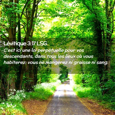 Picture 02 - Lévitique 3:17 LSG - C'est ici une loi perpétuelle pour vos - Bible Verse Picture