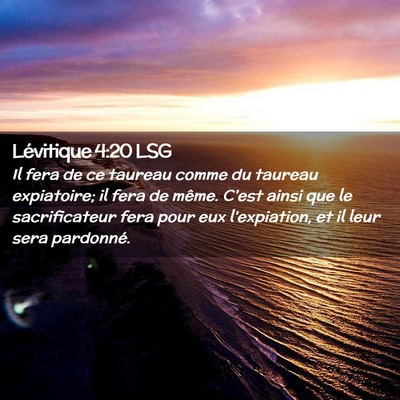 Picture 02 - Lévitique 4:20 LSG - Il fera de ce taureau comme du taureau - Bible Verse Picture