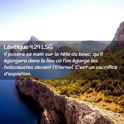Picture 02 - Lévitique 4:24 LSG - Il posera sa main sur la tête du bouc, qu'il - Bible Verse Picture