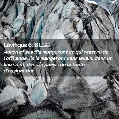 Picture 02 - Lévitique 6:16 LSG - Aaron et ses fils mangeront ce qui restera de - Bible Verse Picture