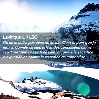 Picture 02 - Lévitique 6:17 LSG - On ne le cuira pas avec du levain. C'est la part - Bible Verse Picture