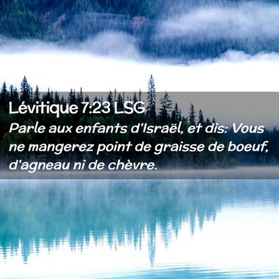 Picture 02 - Lévitique 7:23 LSG - Parle aux enfants d'Israël, et dis: Vous ne - Bible Verse Picture