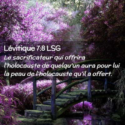 Picture 02 - Lévitique 7:8 LSG - Le sacrificateur qui offrira l'holocauste de - Bible Verse Picture