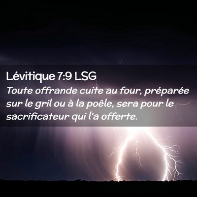 Picture 02 - Lévitique 7:9 LSG - Toute offrande cuite au four, préparée sur le - Bible Verse Picture