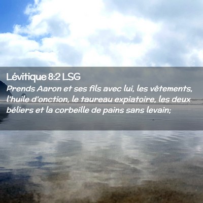 Picture 02 - Lévitique 8:2 LSG - Prends Aaron et ses fils avec lui, les - Bible Verse Picture