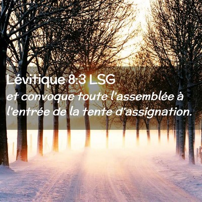 Picture 02 - Lévitique 8:3 LSG - et convoque toute l'assemblée à l'entrée de la - Bible Verse Picture