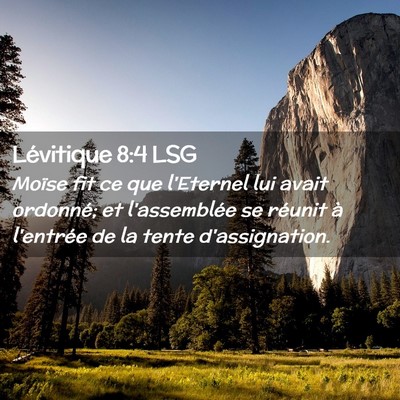 Picture 02 - Lévitique 8:4 LSG - Moïse fit ce que l'Eternel lui avait ordonné; - Bible Verse Picture