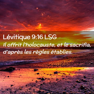 Picture 02 - Lévitique 9:16 LSG - Il offrit l'holocauste, et le sacrifia, d'après - Bible Verse Picture
