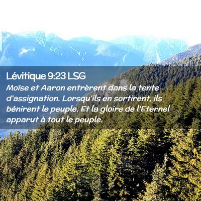 Picture 02 - Lévitique 9:23 LSG - Moïse et Aaron entrèrent dans la tente - Bible Verse Picture