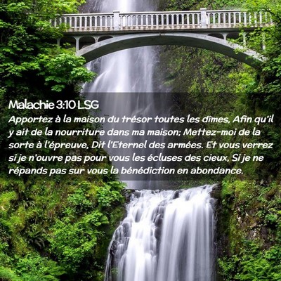 Picture 02 - Malachie 3:10 LSG - Apportez à la maison du trésor toutes les - Bible Verse Picture