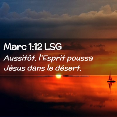 Picture 02 - Marc 1:12 LSG - Aussitôt, l'Esprit poussa Jésus dans le - Bible Verse Picture