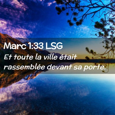 Picture 02 - Marc 1:33 LSG - Et toute la ville était rassemblée devant sa - Bible Verse Picture