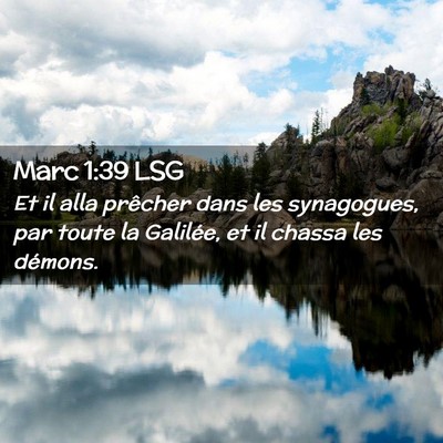 Picture 02 - Marc 1:39 LSG - Et il alla prêcher dans les synagogues, par - Bible Verse Picture