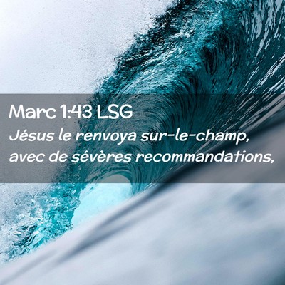 Picture 02 - Marc 1:43 LSG - Jésus le renvoya sur-le-champ, avec de sévères - Bible Verse Picture