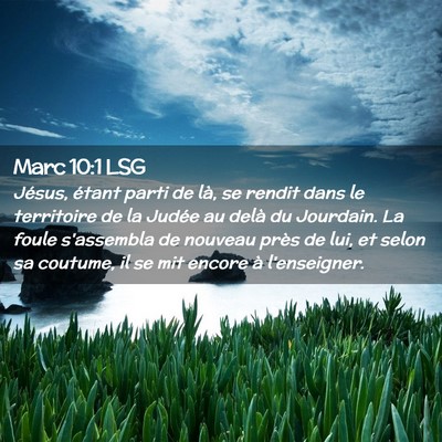 Picture 02 - Marc 10:1 LSG - Jésus, étant parti de là, se rendit dans le - Bible Verse Picture