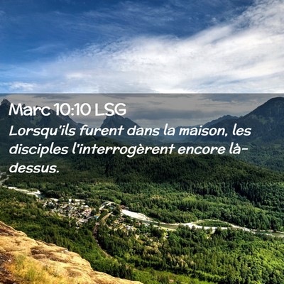 Picture 02 - Marc 10:10 LSG - Lorsqu'ils furent dans la maison, les disciples - Bible Verse Picture