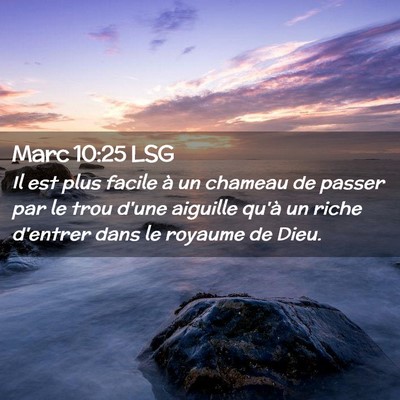 Picture 02 - Marc 10:25 LSG - Il est plus facile à un chameau de passer par le - Bible Verse Picture