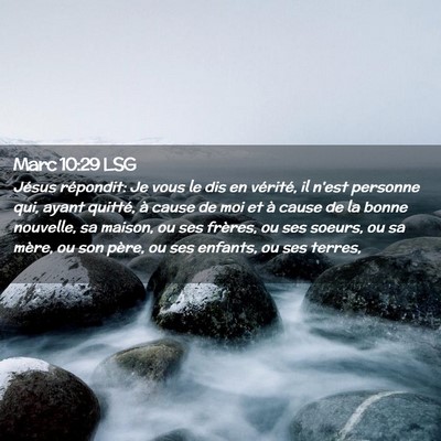 Picture 02 - Marc 10:29 LSG - Jésus répondit: Je vous le dis en vérité, il - Bible Verse Picture