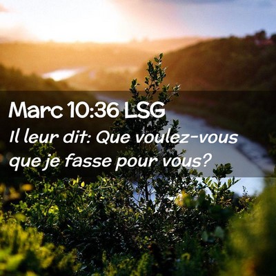 Picture 02 - Marc 10:36 LSG - Il leur dit: Que voulez-vous que je fasse pour - Bible Verse Picture