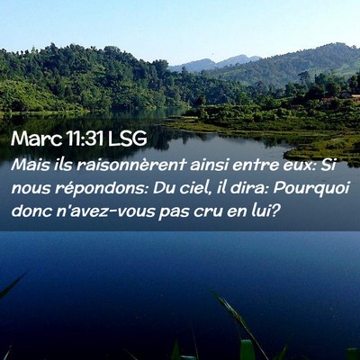 Picture 02 - Marc 11:31 LSG - Mais ils raisonnèrent ainsi entre eux: Si nous - Bible Verse Picture