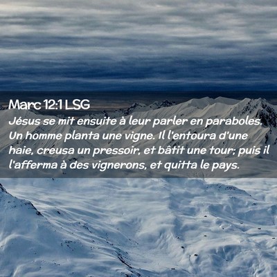 Picture 02 - Marc 12:1 LSG - Jésus se mit ensuite à leur parler en - Bible Verse Picture