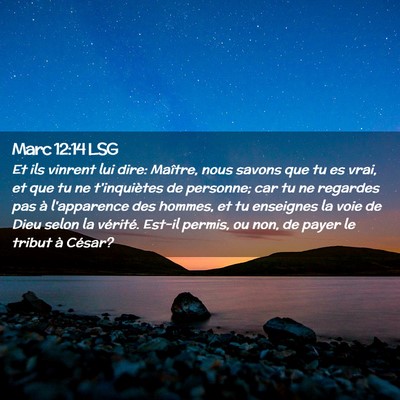 Picture 02 - Marc 12:14 LSG - Et ils vinrent lui dire: Maître, nous savons que - Bible Verse Picture