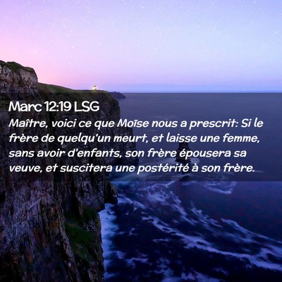 Picture 02 - Marc 12:19 LSG - Maître, voici ce que Moïse nous a prescrit: Si - Bible Verse Picture
