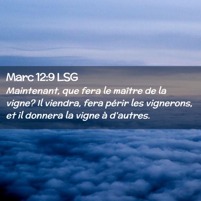 Picture 02 - Marc 12:9 LSG - Maintenant, que fera le maître de la vigne? Il - Bible Verse Picture