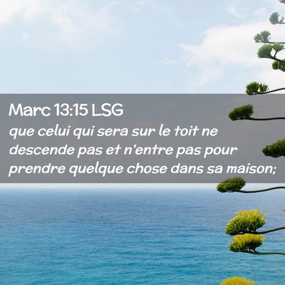 Picture 02 - Marc 13:15 LSG - que celui qui sera sur le toit ne descende pas et - Bible Verse Picture