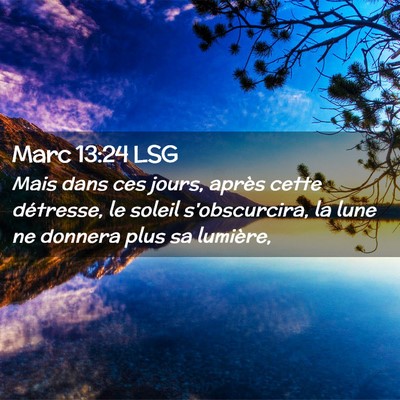 Picture 02 - Marc 13:24 LSG - Mais dans ces jours, après cette détresse, le - Bible Verse Picture
