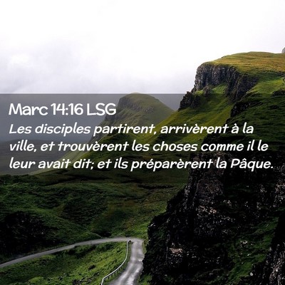 Picture 02 - Marc 14:16 LSG - Les disciples partirent, arrivèrent à la ville, - Bible Verse Picture