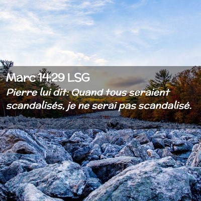 Picture 02 - Marc 14:29 LSG - Pierre lui dit: Quand tous seraient scandalisés, - Bible Verse Picture