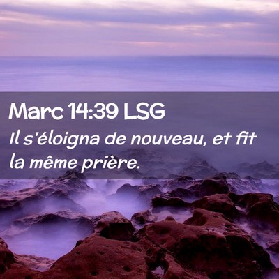 Picture 02 - Marc 14:39 LSG - Il s'éloigna de nouveau, et fit la même - Bible Verse Picture