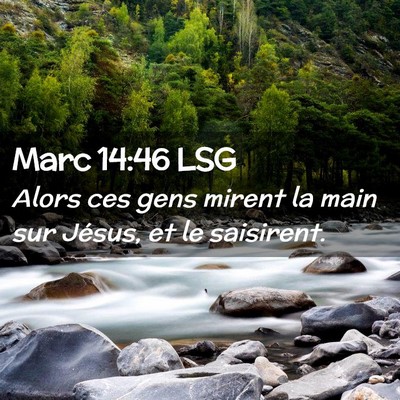 Picture 02 - Marc 14:46 LSG - Alors ces gens mirent la main sur Jésus, et le - Bible Verse Picture