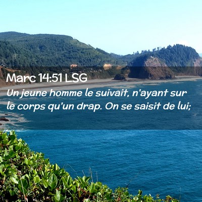 Picture 02 - Marc 14:51 LSG - Un jeune homme le suivait, n'ayant sur le corps - Bible Verse Picture