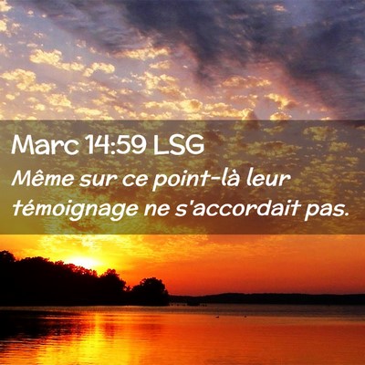 Picture 02 - Marc 14:59 LSG - Même sur ce point-là leur témoignage ne - Bible Verse Picture