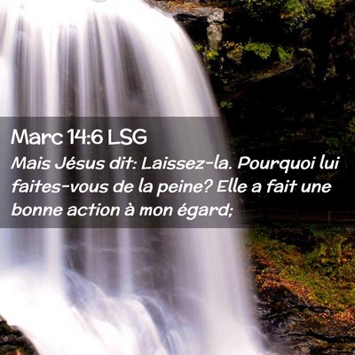 Picture 02 - Marc 14:6 LSG - Mais Jésus dit: Laissez-la. Pourquoi lui - Bible Verse Picture