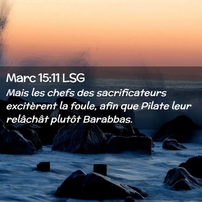 Picture 02 - Marc 15:11 LSG - Mais les chefs des sacrificateurs excitèrent la - Bible Verse Picture