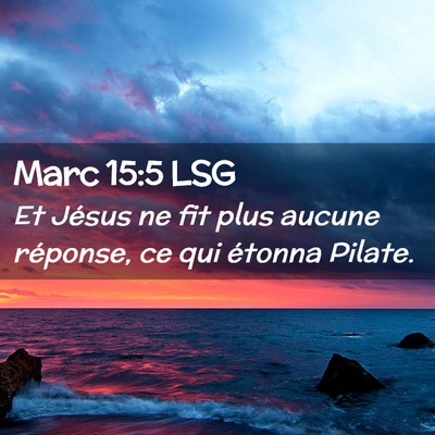 Picture 02 - Marc 15:5 LSG - Et Jésus ne fit plus aucune réponse, ce qui - Bible Verse Picture