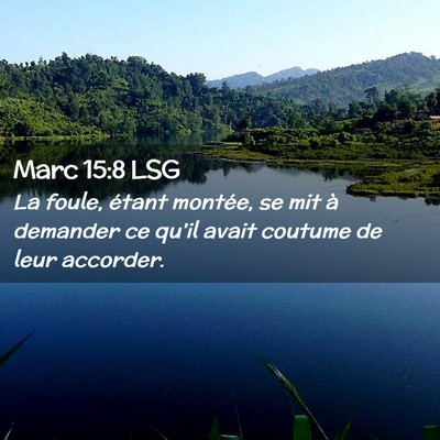 Picture 02 - Marc 15:8 LSG - La foule, étant montée, se mit à demander ce - Bible Verse Picture