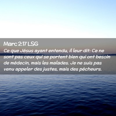 Picture 02 - Marc 2:17 LSG - Ce que Jésus ayant entendu, il leur dit: Ce ne - Bible Verse Picture