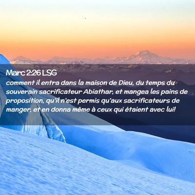 Picture 02 - Marc 2:26 LSG - comment il entra dans la maison de Dieu, du temps - Bible Verse Picture