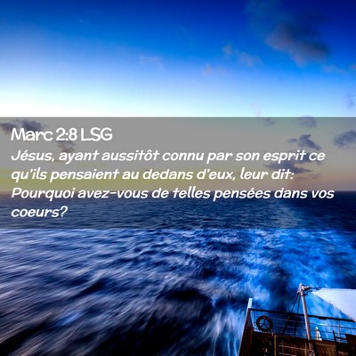 Picture 02 - Marc 2:8 LSG - Jésus, ayant aussitôt connu par son esprit ce - Bible Verse Picture