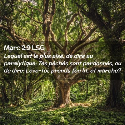 Picture 02 - Marc 2:9 LSG - Lequel est le plus aisé, de dire au paralytique: - Bible Verse Picture