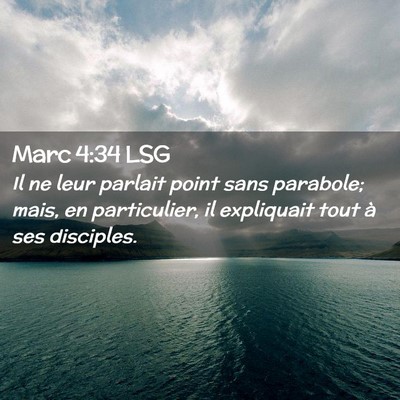 Picture 02 - Marc 4:34 LSG - Il ne leur parlait point sans parabole; mais, en - Bible Verse Picture