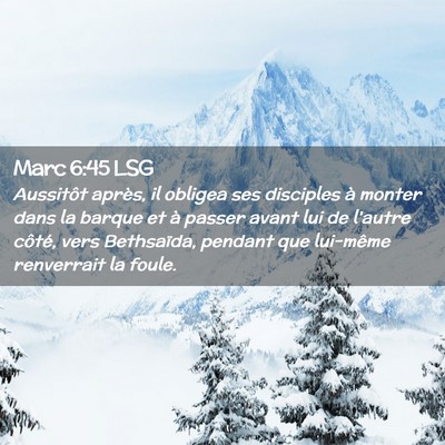 Picture 02 - Marc 6:45 LSG - Aussitôt après, il obligea ses disciples à - Bible Verse Picture