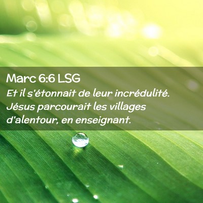 Picture 02 - Marc 6:6 LSG - Et il s'étonnait de leur incrédulité. Jésus - Bible Verse Picture
